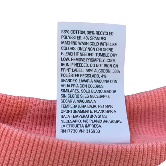 Sweatshirt with Thumb Holes Coral Size XS-S - Picture 4 of 6